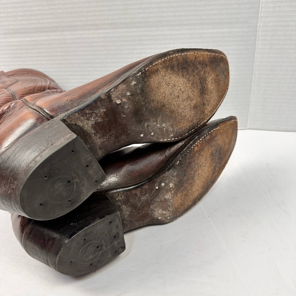 Lucchese Vintage San‎ Antonio Goatskin Cowboy Boots Sz 9A - Picture 6 of 9